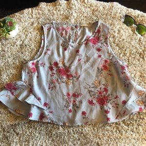 Cropped Ruffle Swing Tank